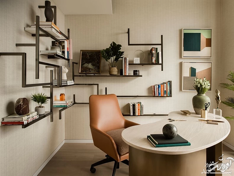 دفتر کار به رنگ کرم قهوه ای